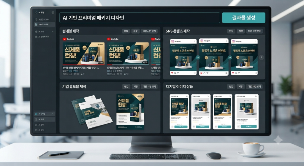 AI로 돈 버는 방법 10가지: 초보자도 시작할 수 있는 현실적인 AI 수익화 방법 2 하나의 프롬프트로 여러 디자인 시안을 생성하는 실제 화면